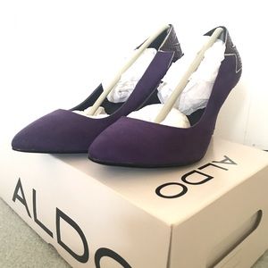 ALDO AUTERI PURPLE SUEDE HEELS